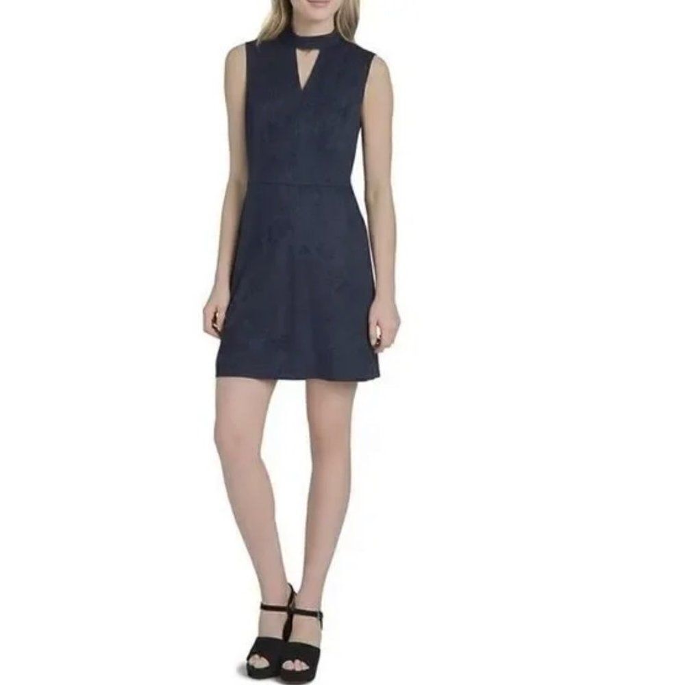 Lysse Navy Blue Suede Mini Dress Size L